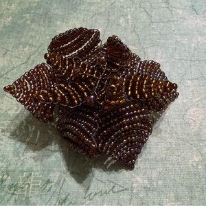 LEE ANGEL BEADED FLOWER PIN BROOCH